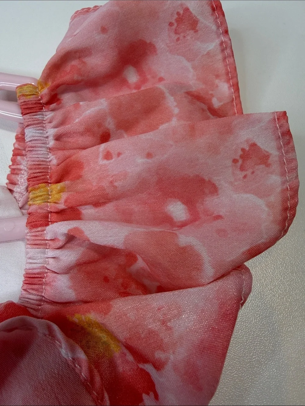 Grace Karin Coral Pink & Yellow Floral Ruffle Summer Dress Girls 8 NWOT